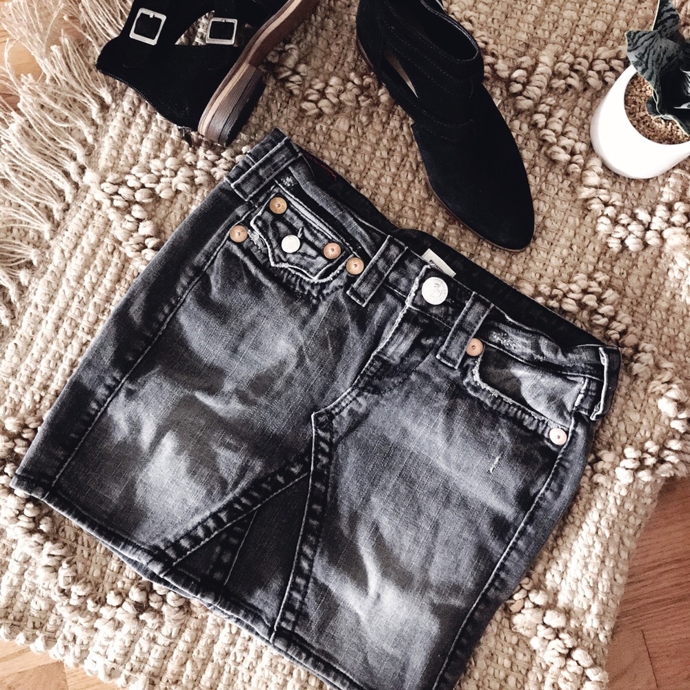 Denim mini skirt